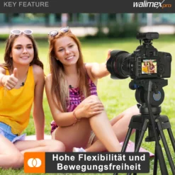 Walimex pro Boya 3er Set WM4 Pro K-2 Lavalier Kondensator Mikrofon - 60 m - mit 2x Sender und 1x Empfänger, 3,5 mm Klinkenstecker, 120 cm Kabel, Etui - für Video- und Audioanwendungen