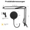 Walimex pro Boya HM2 Mikrofon + Mikrofonarm Set, Handmikrofon mit USB-C Anschluss & 120 cm Kabel, 360° Tischmikrofonarm mit Pop Filter & Windschutz
