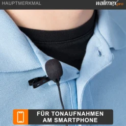 Walimex pro Boya M3 Ansteckmikrofon für USB C, leistungsstarkes Lavaliermikrofon 50 Hz-20 kHz, externes Mitkrofon mit USB-Adapterkabel, Lavalier-Mic für Video- und Audioanwendungen