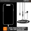 Walimex pro Boya M2 Ansteckmikrofon für iOS, leistungsstarkes Lavaliermikrofon 50 Hz-20 kHz, externes Mitkrofon mit Lightning-Adapterkabel, Lavalier-Mic für Video- und Audioanwendungen