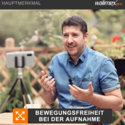 Walimex pro Boya M2 Ansteckmikrofon für iOS, leistungsstarkes Lavaliermikrofon 50 Hz-20 kHz, externes Mitkrofon mit Lightning-Adapterkabel, Lavalier-Mic für Video- und Audioanwendungen