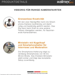 Walimex pro Boya VG380 Smartphone Video Kit - 80 x 77 x 22 mm / 2 kg Tragkraft - mit Mikrofon, Stativ, Smartphone Halterung und Leuchte - Video Zubehör für Vlogging, Streaming