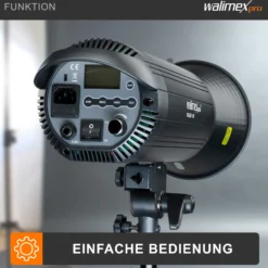 Walimex pro Campaigner 600 HS Studioblitz mit integriertem 2,4 GHz Empfänger, Blitzgerät 600 Ws mit Reflektor, Fotoblitz mit schneller Abbrennzeit, LED-Einstelllicht und Bedienpanel