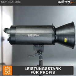 Walimex pro Campaigner 600 HS Studioblitz mit integriertem 2,4 GHz Empfänger, Blitzgerät 600 Ws mit Reflektor, Fotoblitz mit schneller Abbrennzeit, LED-Einstelllicht und Bedienpanel