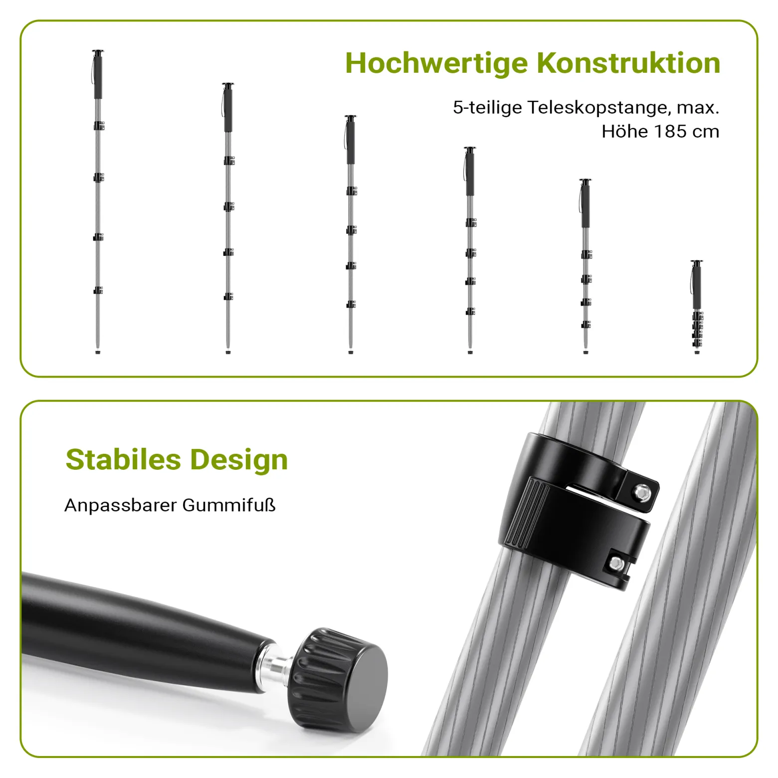 Walimex pro 1983 Carbon Einbeinstativ + Onyx 8 Kugelkopf Set, Reisestativ bis 185 cm Höhe mit Stativkopf aus Aluminium mit Arca-Swiss kompatibler Schnellwechselplatte