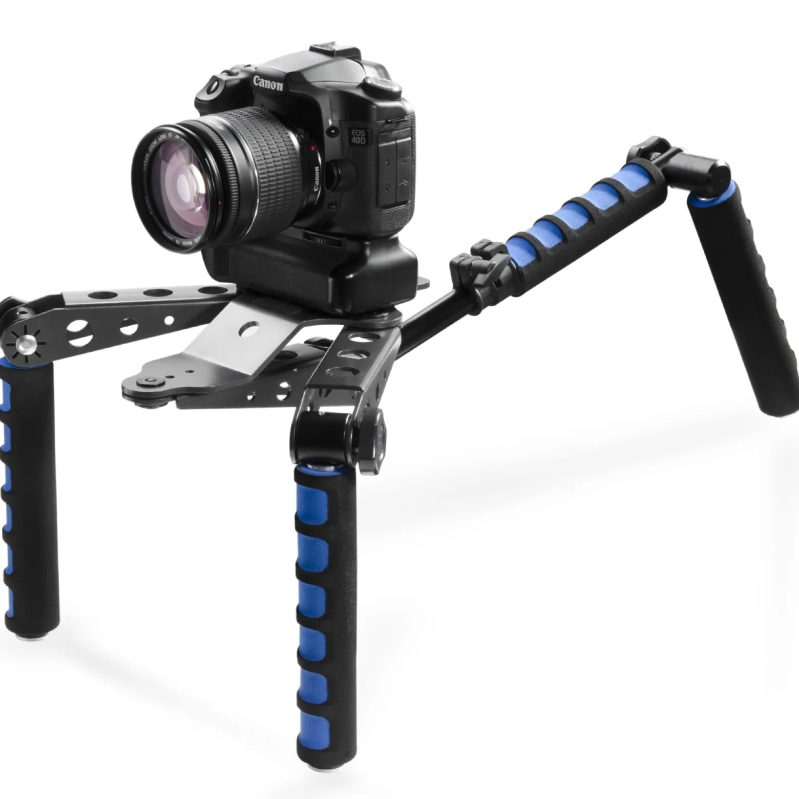 Walimex pro Cineast I Hand Schulter Videotripod für DSLRs - 300 x 160 x 160 mm - Ergonomisch, Anpassbar & Komfortabel - Stativ ideal für Filmaufnahmen - schwarz/blau