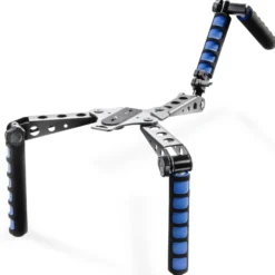 Walimex pro Cineast I Hand Schulter Videotripod für DSLRs - 300 x 160 x 160 mm - Ergonomisch, Anpassbar & Komfortabel - Stativ ideal für Filmaufnahmen - schwarz/blau
