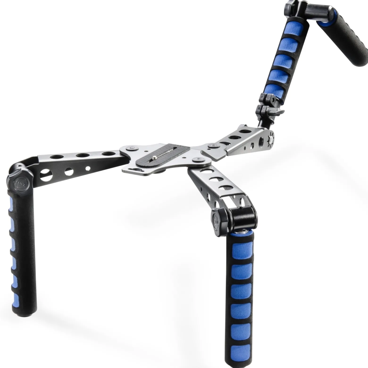 Walimex pro Cineast I Hand Schulter Videotripod für DSLRs - 300 x 160 x 160 mm - Ergonomisch, Anpassbar & Komfortabel - Stativ ideal für Filmaufnahmen - schwarz/blau