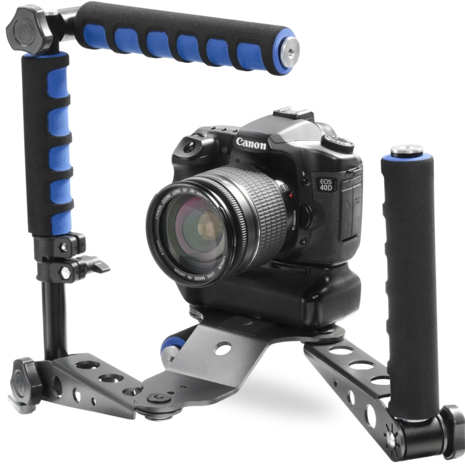 Walimex pro Cineast I Hand Schulter Videotripod für DSLRs - 300 x 160 x 160 mm - Ergonomisch, Anpassbar & Komfortabel - Stativ ideal für Filmaufnahmen - schwarz/blau