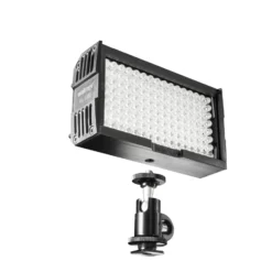 Walimex pro 128 Daylight LED Videoleuchte 8,5 W, On-Camera Studioleuchte mit Tageslicht LEDs, hochwertiges Streaming Licht mit Akku, dimmbare Beleuchtung mit Soft Diffusor