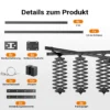 Walimex pro Deckenschienensystem 4 x 2,6 m Komplettset mit Schienen, 8 Deckenhaltern und 3 stufenlos ausziehbaren Scheren 40-215 cm bis zu 6 kg für effiziente Arbeit im Fotostudio freie Arbeitsfläche