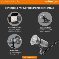 Walimex pro Deckenstativ 34-54 cm, Lichtstativ mit doppelseitigem 5/8