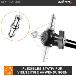 Walimex pro Deckenstativ 34-54 cm, Lichtstativ mit doppelseitigem 5/8