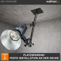 Walimex pro Deckenstativ 34-54 cm, Lichtstativ mit doppelseitigem 5/8