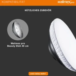 Walimex pro Diffusor für Beauty Dish Ø 40-41 cm, Lichtformer zum Aufziehen über den Reflektor, Fotozubehör ideal für Portät und Beautyfotografie