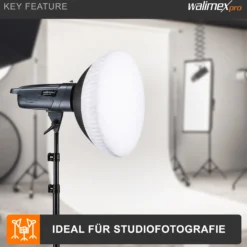 Walimex pro Diffusor für Beauty Dish Ø 40-41 cm, Lichtformer zum Aufziehen über den Reflektor, Fotozubehör ideal für Portät und Beautyfotografie