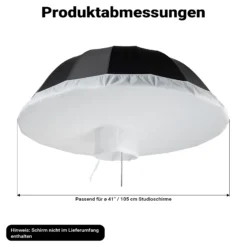 Walimex pro Diffusor für Parabol Reflexschirme Ø 105 cm – Lichtdiffusor für weiches, gleichmäßiges Licht in Fotostudio und Porträtfotografie