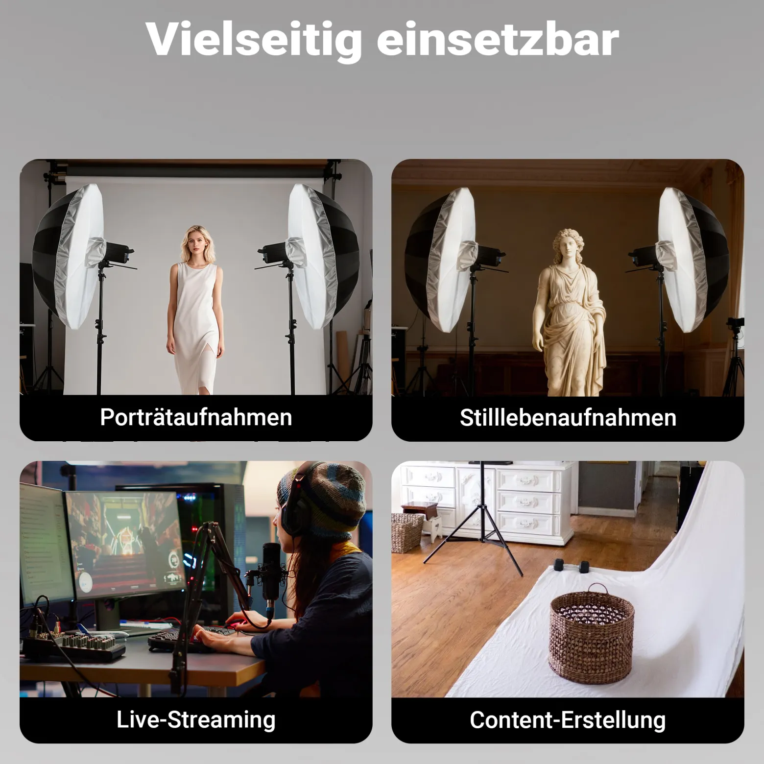 Walimex pro Diffusor für Parabol Reflexschirme Ø 105 cm – Lichtdiffusor für weiches, gleichmäßiges Licht in Fotostudio und Porträtfotografie