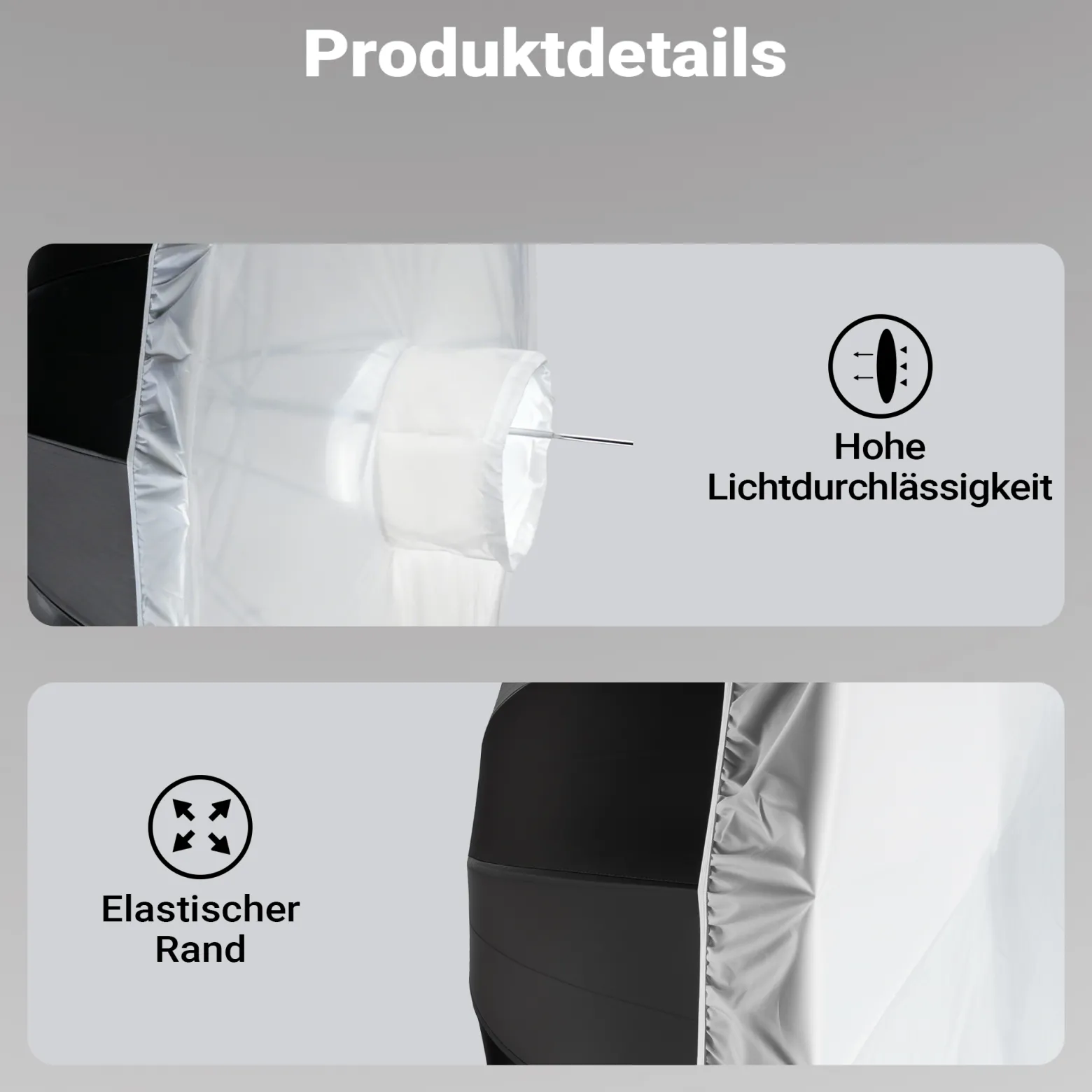Walimex pro Diffusor für Parabol Reflexschirme Ø 105 cm – Lichtdiffusor für weiches, gleichmäßiges Licht in Fotostudio und Porträtfotografie