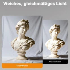Walimex pro Diffusor für Parabol Reflexschirme Ø 105 cm – Lichtdiffusor für weiches, gleichmäßiges Licht in Fotostudio und Porträtfotografie