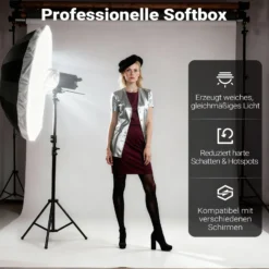 Walimex pro Diffusor für Parabol Reflexschirme Ø 165 cm – Lichtdiffusor für weiches, gleichmäßiges Licht in Fotostudio und Porträtfotografie