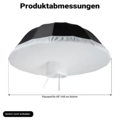 Walimex pro Diffusor für Parabol Reflexschirme Ø 165 cm – Lichtdiffusor für weiches, gleichmäßiges Licht in Fotostudio und Porträtfotografie
