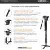 Walimex Pro Director Carbon Video Einbeinstativ höhenverstellbar bis 191 cm mit fluidgedämpftem 2-Wege Videoneiger