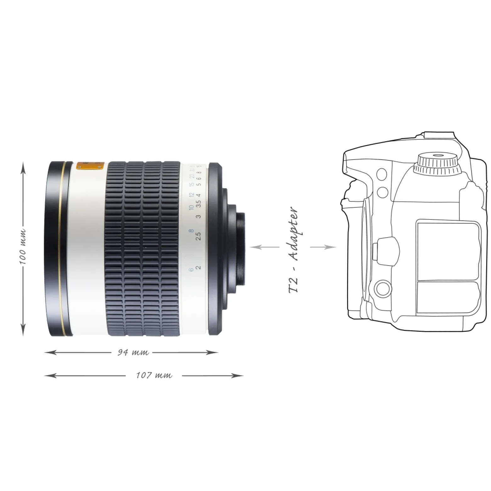Walimex pro 500/6,3 DSLR Spiegel Objektiv kompatibel mit Sony E, Kameraobjektiv mit 500 mm Brennweite, Spiegelobjektiv für Vollformat und APS-C Kamera, hochwertiges Kamera Equipment