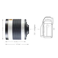 Walimex pro 500/6,3 DSLR Spiegel Objektiv für MFT, Kameraobjektiv mit 500 mm Brennweite, Spiegelobjektiv für Vollformat und APS-C Kamera, hochwertiges Kamera Equipment