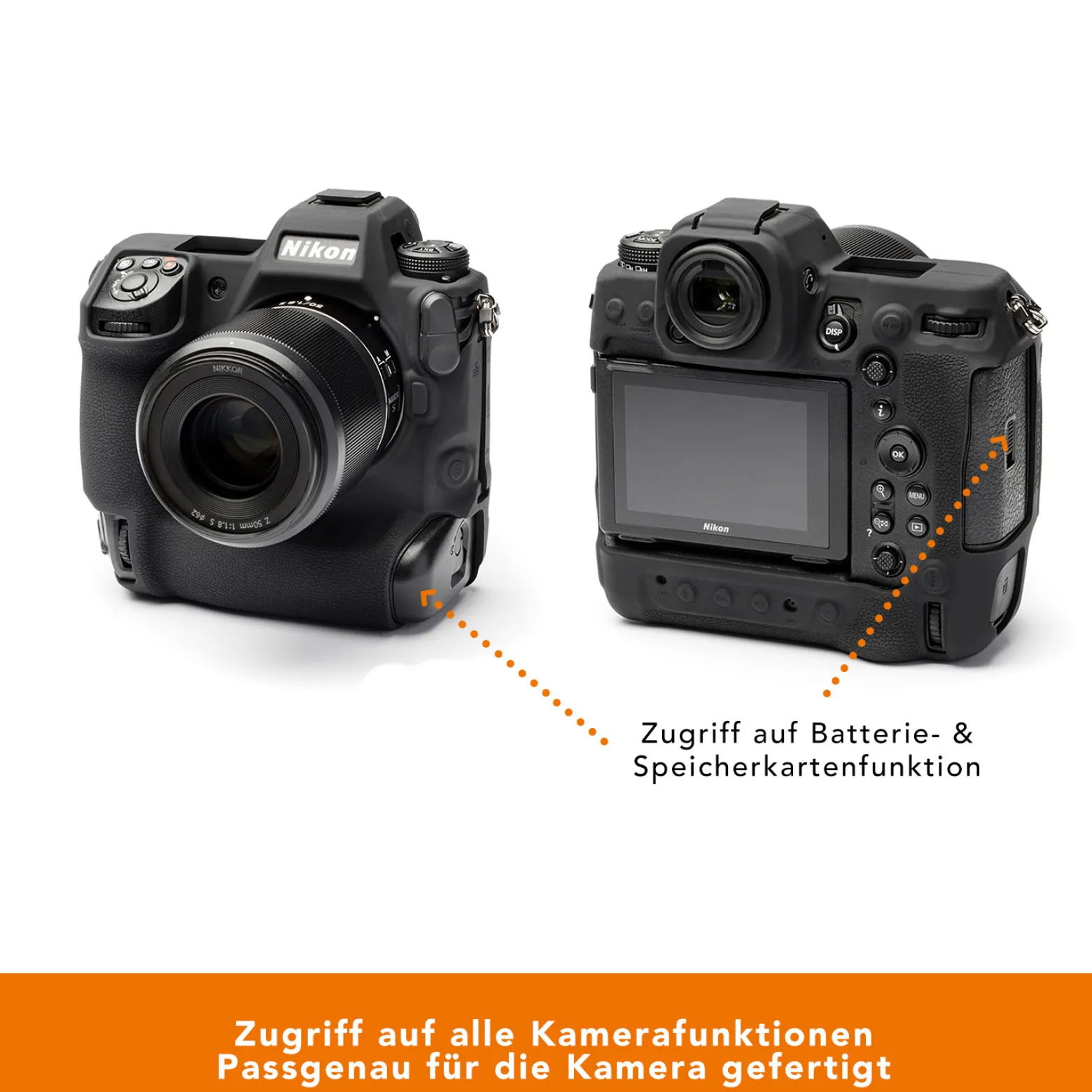 Walimex pro easyCover für Nikon Z9 – angenehm griffige Silikon-Schutzhülle, Kamera-Abdeckung - passgenau, uneingeschränkte Bedienbarkeit
