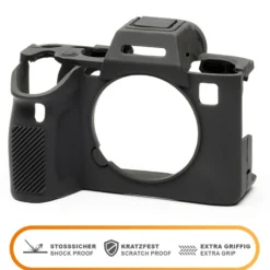 Walimex pro easyCover Kamera Schutzhülle kompatibel mit Sony A7 IV, rutschsichere Silikonhülle, Kameraabdeckung für uneingeschränkte Bedienbarkeit