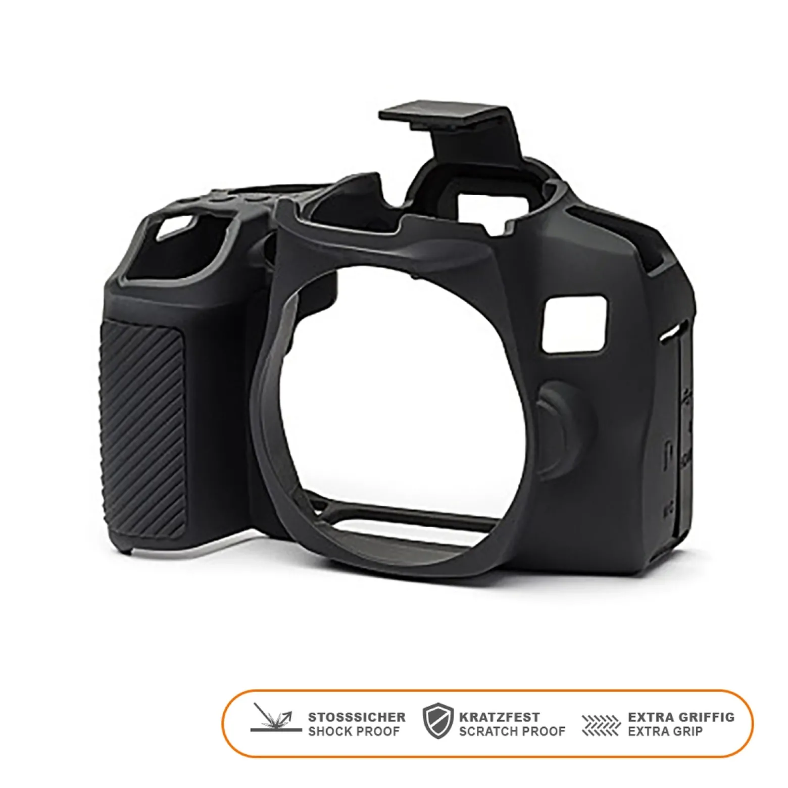 Walimex pro easyCover kompatibel mit Canon EOS 850D – angenehm griffige Silikon-Schutzhülle, Kamera-Abdeckung - passgenau, uneingeschränkte Bedienbarkeit