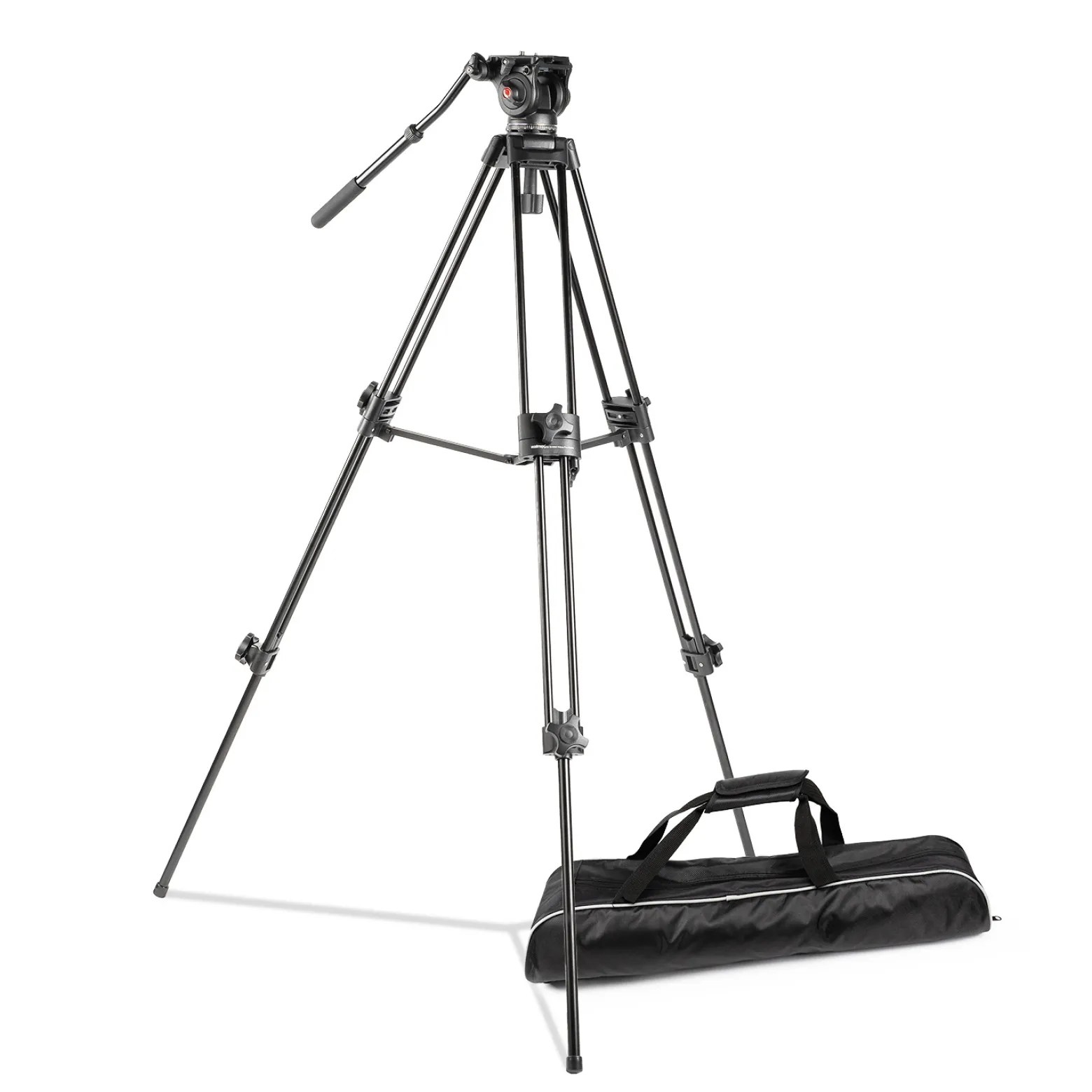 Walimex pro EI-9901 Pro 134 Videostativ - 730 x 160 x 160 mm / Max. Traglast 6 kg / Höhe 64-134 cm - mit Tasche - Dreibein Stativ für Foto Atelier und Studio - schwarz