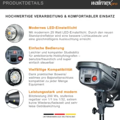 Walimex pro Emerger 200 Set Double 2 Studioblitze mit 200 Ws Blitzleistung, Blitzgerät mit 2,4 GHz Funk, mit Softboxen 60 x 90 cm und Lampenstative inkl. Transporttasche