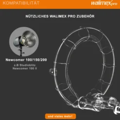 Walimex pro Ersatzblitzröhre für den Studioblitz Newcomer 100/150/200, VT-100/150/200, Leistungsaufnahme 100W, Farbtemperatur 5400-5800 K, Ersatz Blitz leicht zu wechseln