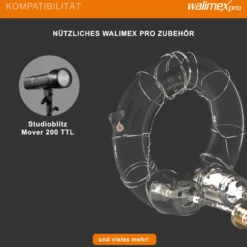Walimex pro Ersatzblitzröhre für den Studioblitz Mover 200 TTL, Leistungsaufnahme 200W, Farbtemperatur 5400-5800 K, Ersatz Blitz leicht zu wechseln