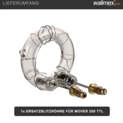 Walimex pro Ersatzblitzröhre für den Studioblitz Mover 200 TTL, Leistungsaufnahme 200W, Farbtemperatur 5400-5800 K, Ersatz Blitz leicht zu wechseln