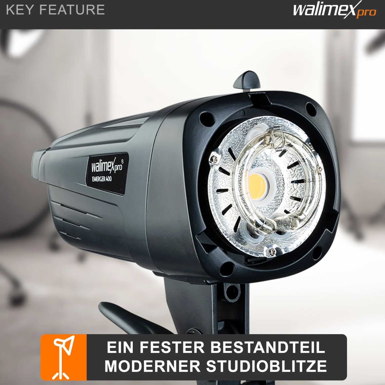 Walimex pro Ersatzblitzröhre für den Studioblitz VC-200/300 Typ 2, Leistungsaufnahme 300W, Farbtemperatur 5400-5800 K, Ersatz Blitz leicht zu wechseln