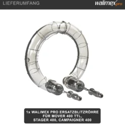 Walimex pro Ersatzblitzröhre für Mover 400 TTL, Stager 400, Campaigner 400 – Studioblitz Blitz Röhre Blitzrohr Ringblitzröhre