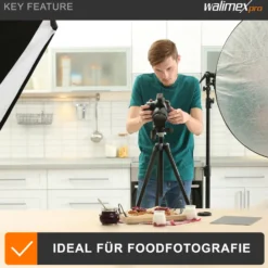 Walimex Pro 2er Set Softbox 40 x 60 cm mit 35 W LED inkl. 2 x FT-8051 Lampenstativ bis 260 cm Höhe, Studioleuchte 5000 K Tageslicht plus Lichtstativ mit Federdämpfung