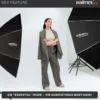 Walimex pro Essential Softbox Octagon 150cm, um 360° drehbar, einfacher Aufbau, inkl. Grid, Bowens Adapter und Transporttasche, ideal für Porträts und Beauty-Aufnahmen