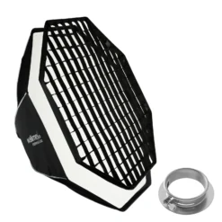 Walimex pro Essential Softbox Octagon 120cm + Adapter Profoto 15,2cm, 360°, einfacher Aufbau, inkl. Grid, Bowens Adapter und Transporttasche, ideal für Porträts und Beauty-Aufnahmen