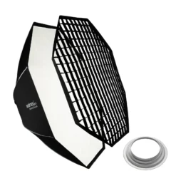 Walimex pro Essential Softbox Octagon 150cm + Softboxadapter für Hensel Expert, um 360° drehbar, inkl. Grid, Bowens Adapter und Transporttasche, ideal für Porträts und Beauty-Aufnahmen