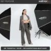 Walimex pro Essential Softbox Octagon 120cm, um 360° drehbar, einfacher Aufbau, inkl. Grid, Bowens Adapter und Transporttasche, ideal für Porträts und Beauty-Aufnahmen