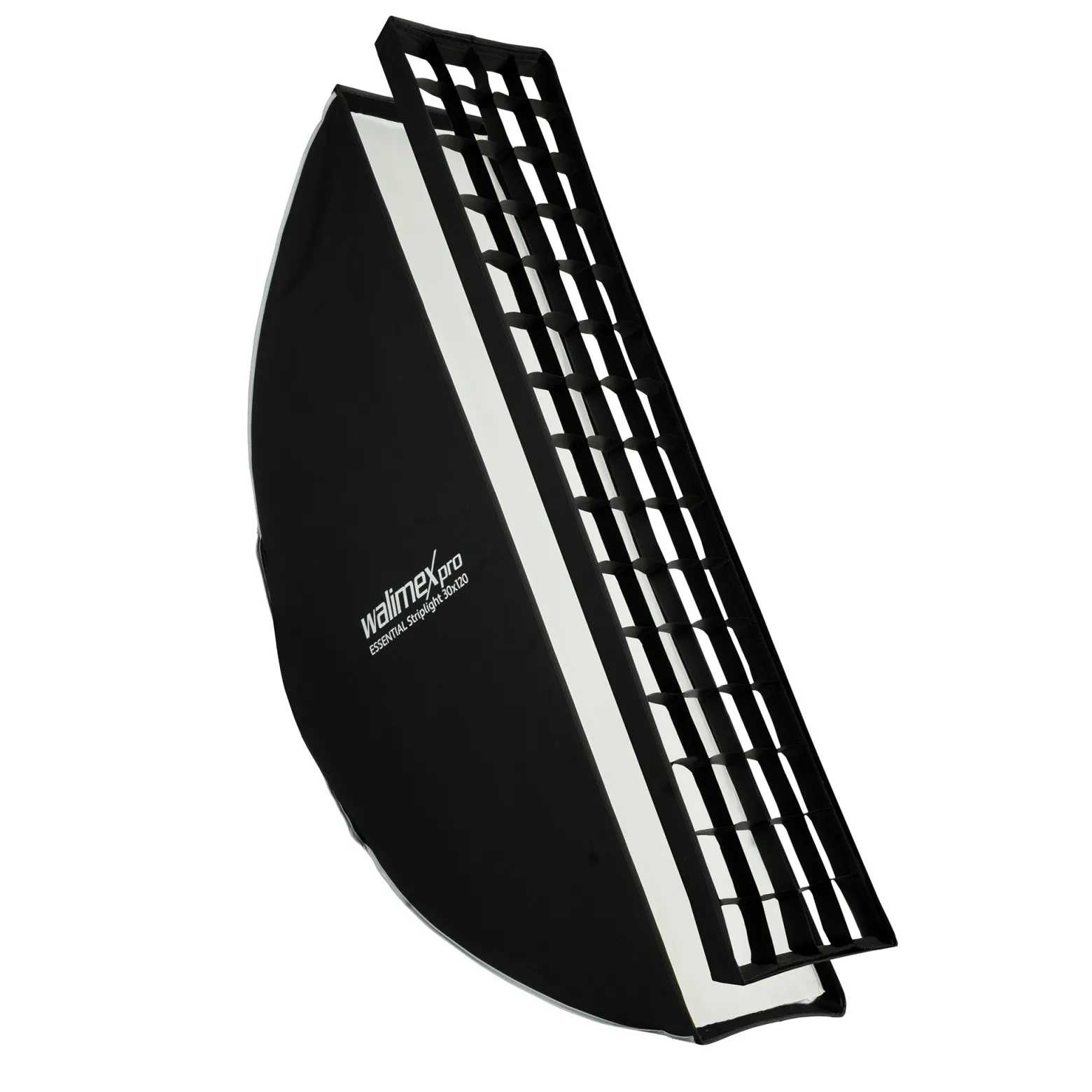 Walimex pro Essential Striplight Softbox 30 x 120 cm, Lichtformer um 360° drehbar, einfacher Aufbau, inkl. Grid, Bowens Adapter und Transporttasche, ideal für Produkt- und Peoplefotografie