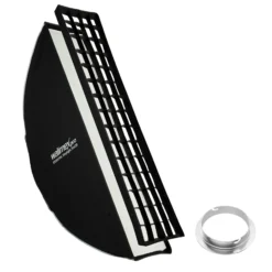 Walimex pro Essential Striplight Softbox 30x120cm + Softboxadapter für Elinchrom (Außendurchmesser: 15,2 cm), um 360° drehbar, einfacher Aufbau, inkl. Grid, Bowens Adapter und Transporttasche