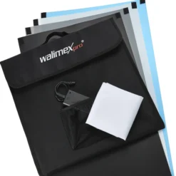 Walimex pro faltbarer LED Aufnahmewürfel 40 x 40 cm mobiles Fotostudio mit LED-Beleuchtung, 4 Hintergründen & Diffusor