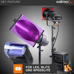 Walimex pro Farbfilterset 12tlg. 40 x 50 cm für Studio und Bühne, Farbfolien für Scheinwerfer, Blitz und LED-Dauerlicht, zuschneidbar, große Farbauswahl