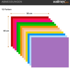 Walimex pro Farbfilterset 12tlg. 40 x 50 cm für Studio und Bühne, Farbfolien für Scheinwerfer, Blitz und LED-Dauerlicht, zuschneidbar, große Farbauswahl