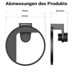 Walimex pro Filterhalter 67 mm für Handykamera, Cold Shoe Mount für LED und Mikrofon, professionelles Fotografieren mit Smartphone, Halterung für Diffusionsfilter, ND Filter, Polfilter